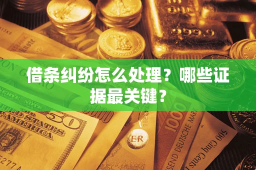 济南借条纠纷怎么处理？哪些证据最关键？