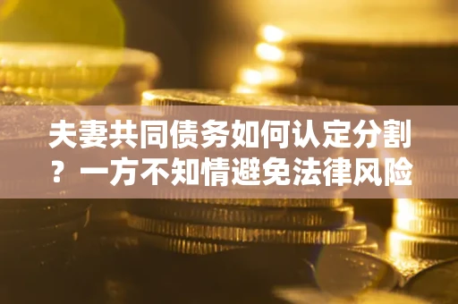 济南夫妻共同债务如何认定分割？一方不知情避免法律风险必看！